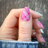 Pink Dazzle Plaid Nail Wraps