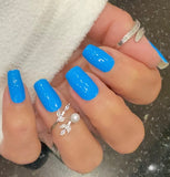 Neon Blue Glitz Nail Wraps