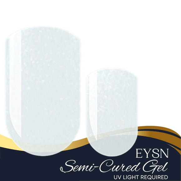Frosted White Gel Nail Wraps (Sheer, SG004)