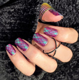 Electro Pop Plaid Nail Wraps