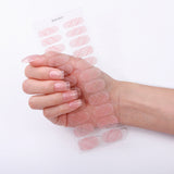New! Blush Plaid No Light Gel Nail Strips