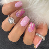 Glitzy Pink Plaid Nail Wraps