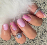 Glitzy Pink Plaid Nail Wraps
