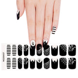 New! Black & White Fright Deluxe Semi-Cured Gel Nail Strips