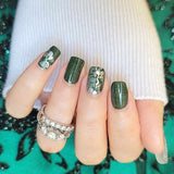 Hunter Green Linen Nail Wraps