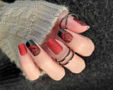 Crimson Blooms Nail Wraps