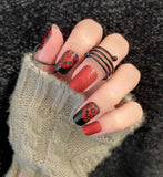 Crimson Blooms Nail Wraps