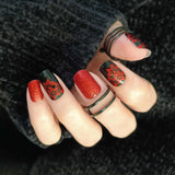 Crimson Blooms Nail Wraps