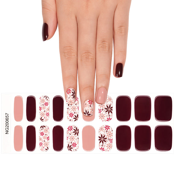 NEW Black Cherry Blossom Nail Wraps (NG657)