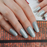 Holographic Rainbow Deluxe Semi-Cured Gel Nail Strips)