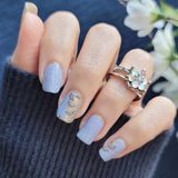 Dusty Blue Linen Nail Wraps