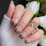 Golden Linen French Nail Wraps