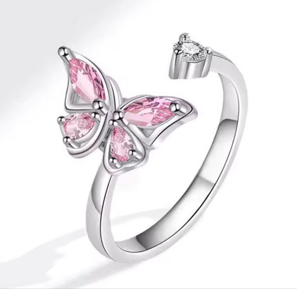 Spinner Butterfly Ring (SilverTone/Adjustable)