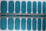 Turquoise Plaid Glitter Nail Wraps