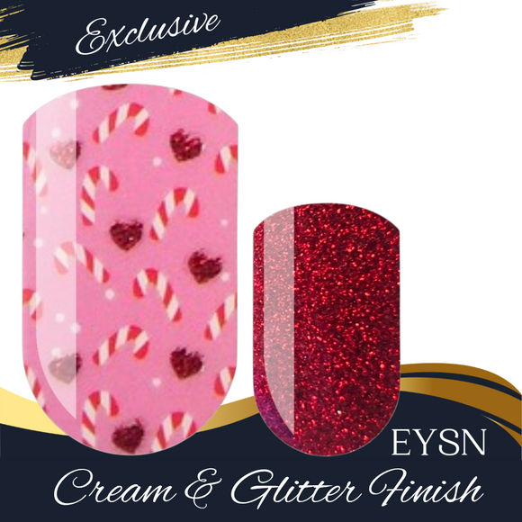 Candy Cane Kisses Nail Wraps