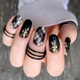 Ebony Plaid Nail Wraps