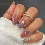 Pumpkin Gnome Plaid Nail Wraps