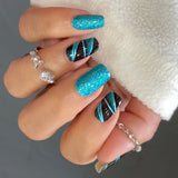 Teal Inferno Nail Wraps