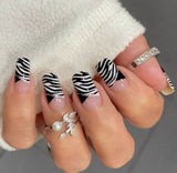 Zebra French Nail Wraps