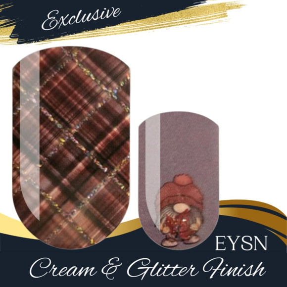 Autumn Gnome Plaid Nail Wraps
