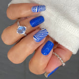 Cobalt Dazzle Nail Wraps