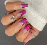 Magenta Ice French Nail Wraps