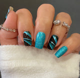 Teal Inferno Nail Wraps