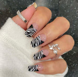 Zebra French Nail Wraps