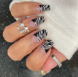 Zebra French Nail Wraps