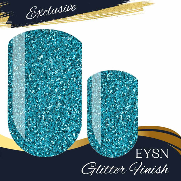 Turquoise Plaid Glitter Nail Wraps