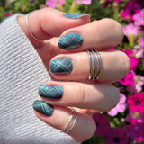 Turquoise Plaid (Full Set) Nail Wraps