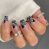 Zebra French Nail Wraps