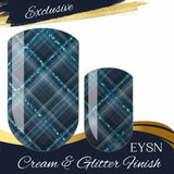 Turquoise Plaid (Full Set) Nail Wraps