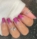 Magenta Ice French Nail Wraps