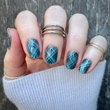 Turquoise Plaid (Full Set) Nail Wraps