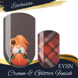 Pumpkin Gnome Plaid Nail Wraps