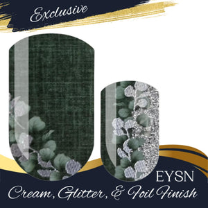 Hunter Green Linen Nail Wraps