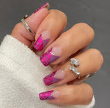 Magenta Ice French Nail Wraps