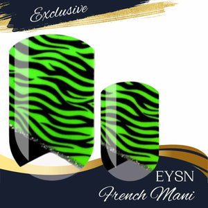 Neon Zebra French Nail Wraps