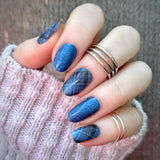 Cobalt Plaid Nail Wraps