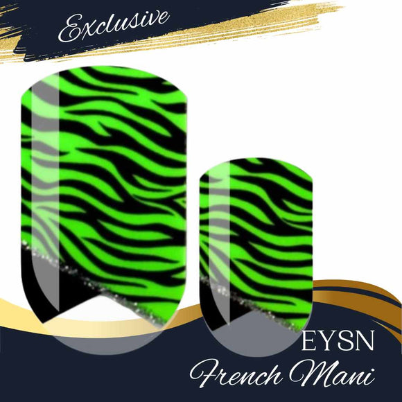 Neon Zebra French Nail Wraps