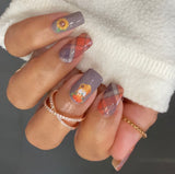 Pumpkin Gnome Plaid Nail Wraps