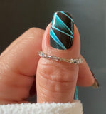 Teal Inferno Nail Wraps