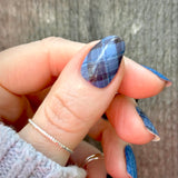 Cobalt Plaid Nail Wraps