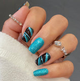 Teal Inferno Nail Wraps