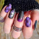 Skull Plaid Nail Wraps