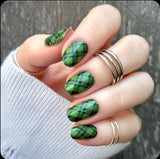 Emerald Plaid Nail Wraps