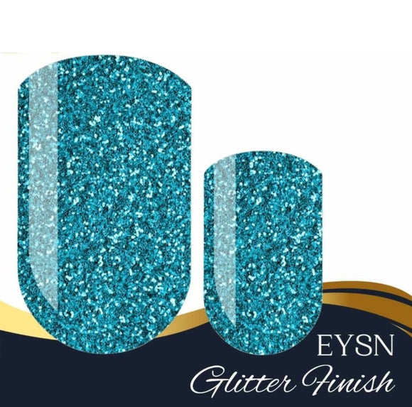 Turquoise Plaid Glitter Nail Wraps