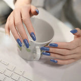 Denim Cats Eye Deluxe Semi-Cured Gel Nail Strips