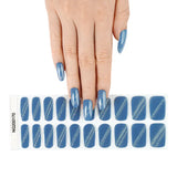 Denim Cats Eye Deluxe Semi-Cured Gel Nail Strips